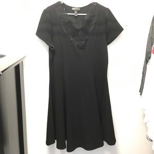 Black dress with mesh floral neckline